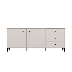 Credenza moderna 183,5 cm con gambe in metallo cashmere e rovere MT12