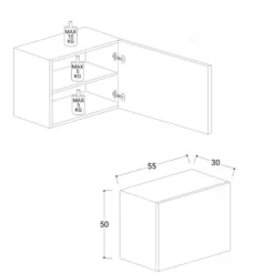 Cubo pensile con anta 55x50 cm rovere chiaro MML4