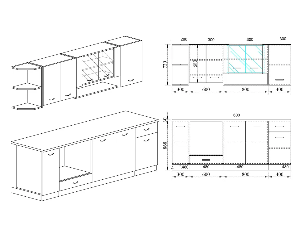 Cucina componibile moderna CI460