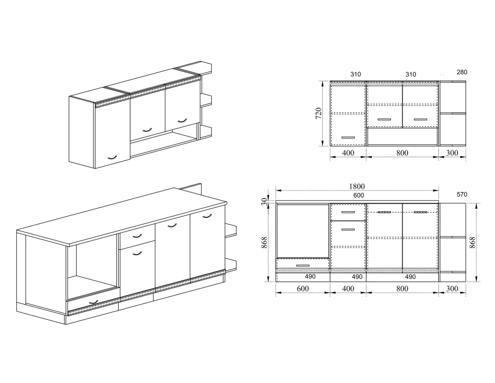 Cucina componibile moderna CI743