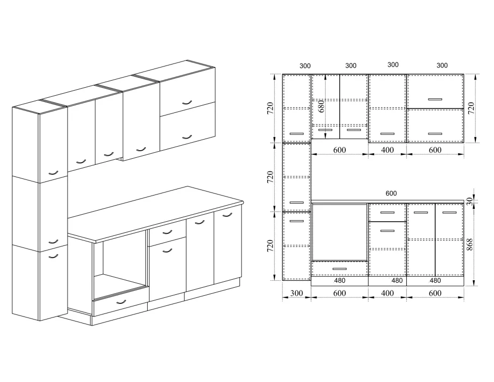 Cucina moderna completa componibile CI717