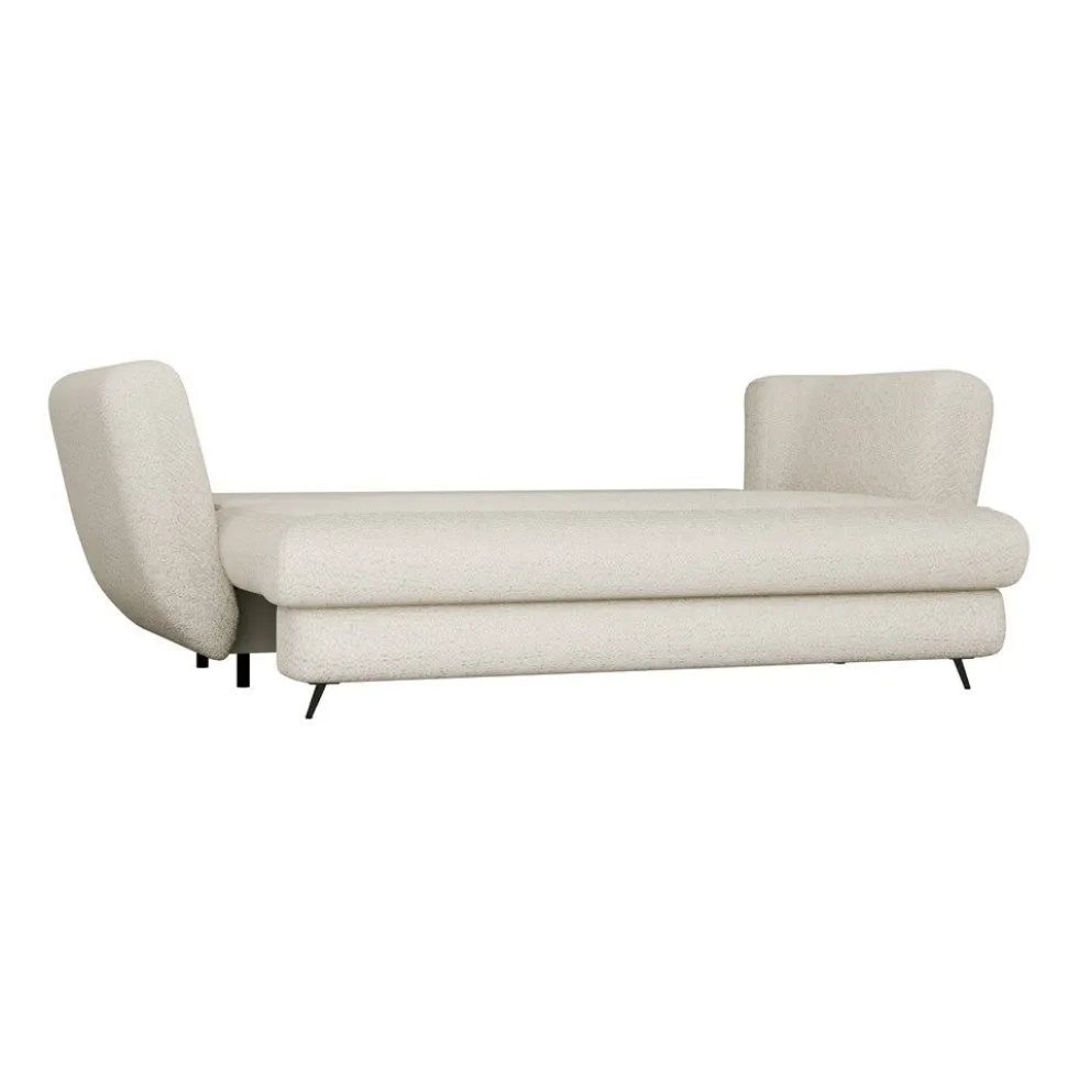 Divano letto 3 posti 248 cm in tessuto beige DT2