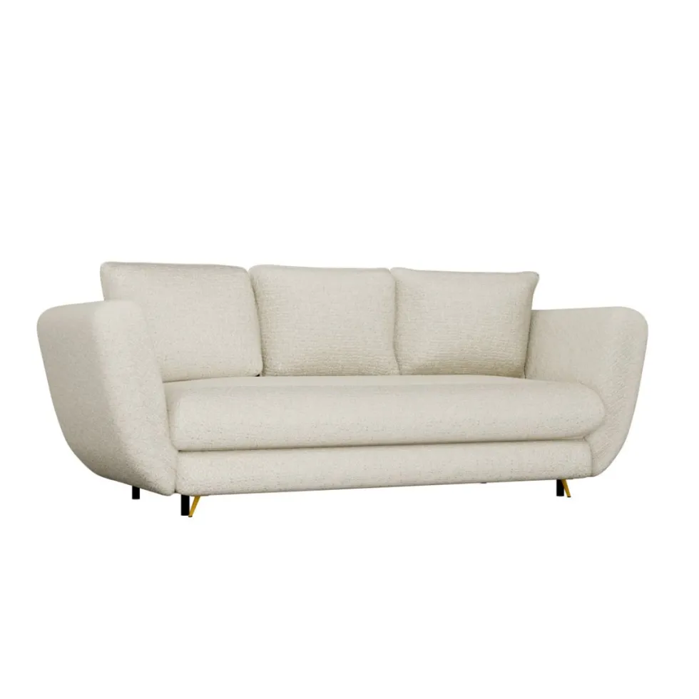 Divano letto 3 posti 248 cm in tessuto beige DT2