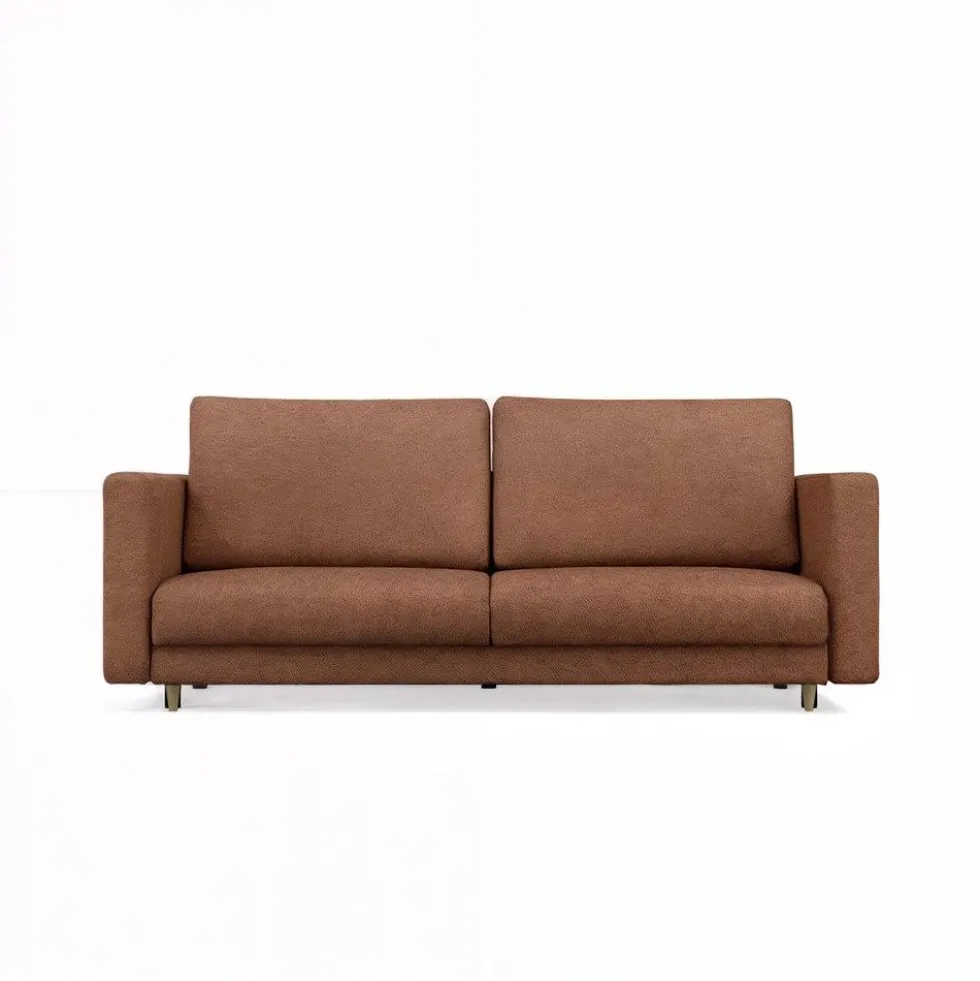 Divano letto 3 posti 221 cm in tessuto terracotta DT1