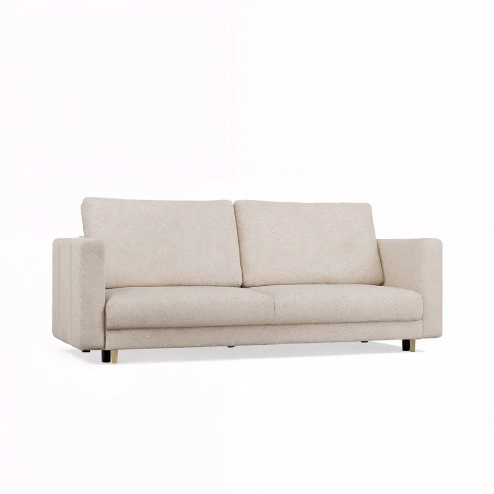 Divano letto 3 posti 221 cm in tessuto beige DT1