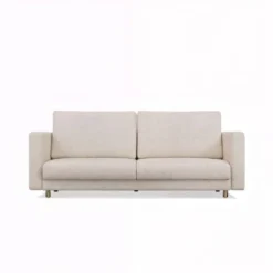 Divano letto 3 posti 221 cm in tessuto beige DT1