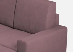 Divano 168x85cm design a due posti con bracciolo geometrico con pouf idrorepellente prugna DI16