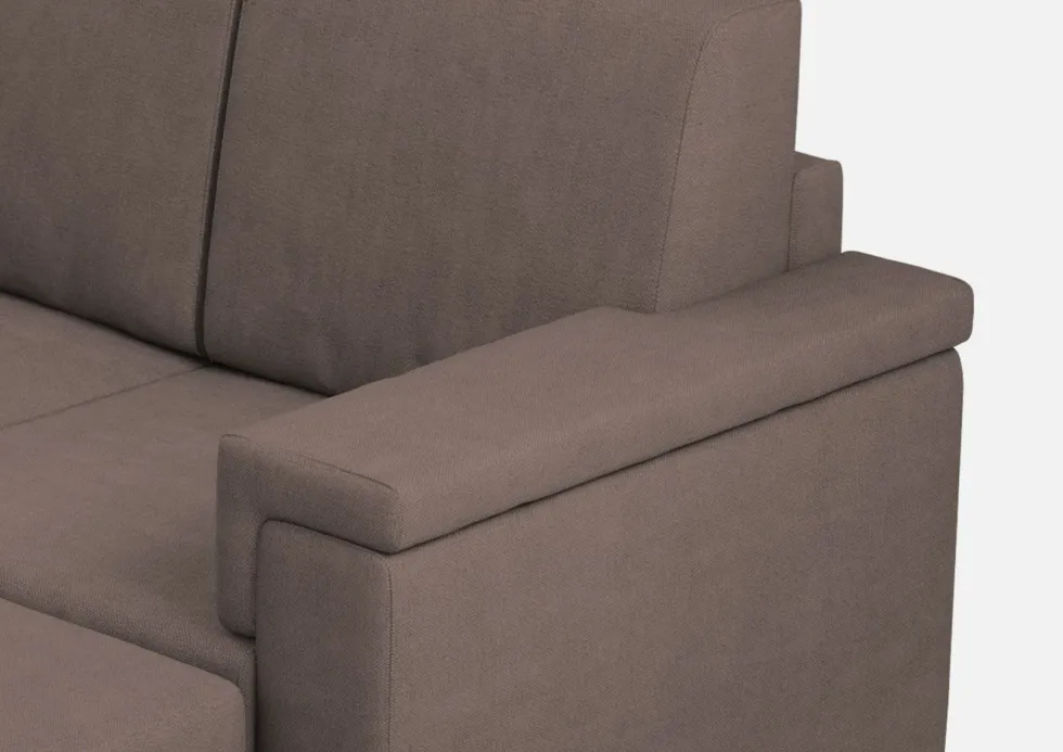 Divano 148x85cm design a due posti con bracciolo squadrato e con pouf talpa DI4