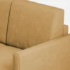 Divano 138x85cm design a due posti con pouf stoffa idrorepellente ocra DI26