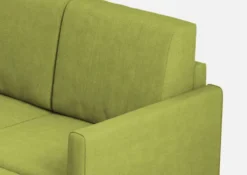 Divano 138x85cm design a due posti con pouf stoffa idrorepellente verde DI26