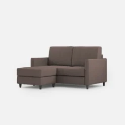 Divano 138x85cm design a due posti con pouf stoffa idrorepellente talpa DI26
