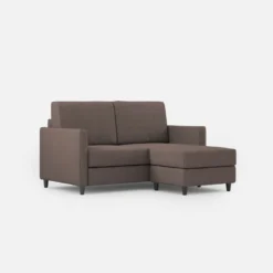 Divano 138x85cm design a due posti con pouf stoffa idrorepellente talpa DI26