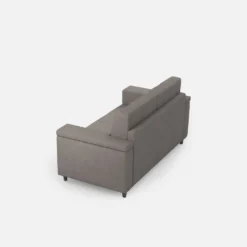 Divano 168x85cm design a due posti con bracciolo squadrato stoffa idrorepellente grigio DI2