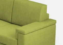 Divano 168x85cm design a due posti con bracciolo squadrato stoffa idrorepellente verde DI2