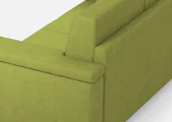 Divano 168x85cm design a due posti con bracciolo squadrato stoffa idrorepellente verde DI2
