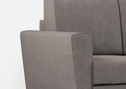 Divano 172x85cm design a due posti con piedini in legno e stoffa idrorepellente grigio DI35