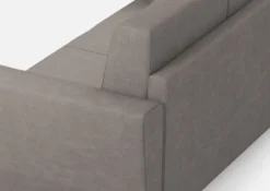 Divano 172x85cm design a due posti con piedini in legno e stoffa idrorepellente grigio DI35
