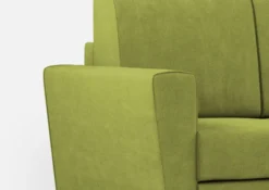 Divano 172x85cm design a due posti con piedini in legno e stoffa idrorepellente verde DI35