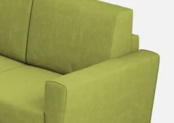 Divano 172x85cm design a due posti con piedini in legno e stoffa idrorepellente verde DI35
