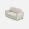 Divano 172x85cm design a due posti con piedini in legno e stoffa idrorepellente bianco latte DI35