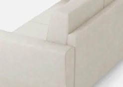 Divano 172x85cm design a due posti con piedini in legno e stoffa idrorepellente bianco latte DI35