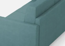 Divano 158x85cm design a due posti con tessuto idrorepellente blu petrolio DI24