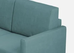 Divano 158x85cm design a due posti con tessuto idrorepellente blu petrolio DI24