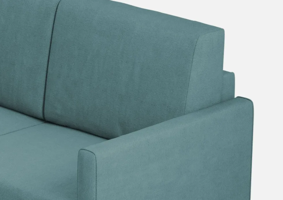 Divano 158x85cm design a due posti con tessuto idrorepellente blu petrolio DI24
