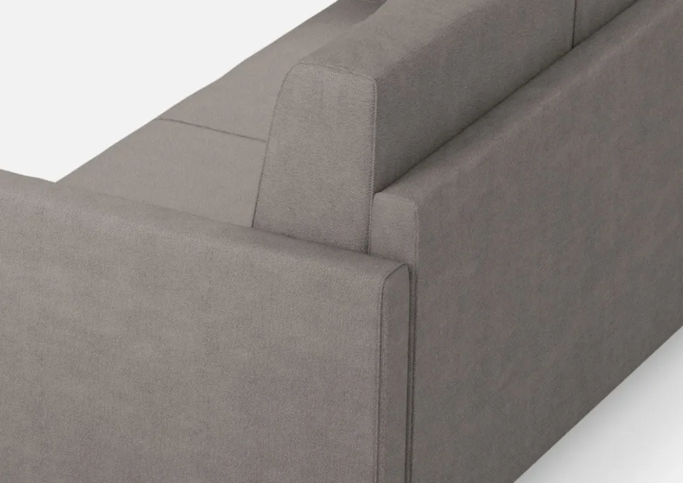 Divano 158x85cm design a due posti con tessuto idrorepellente grigio DI24
