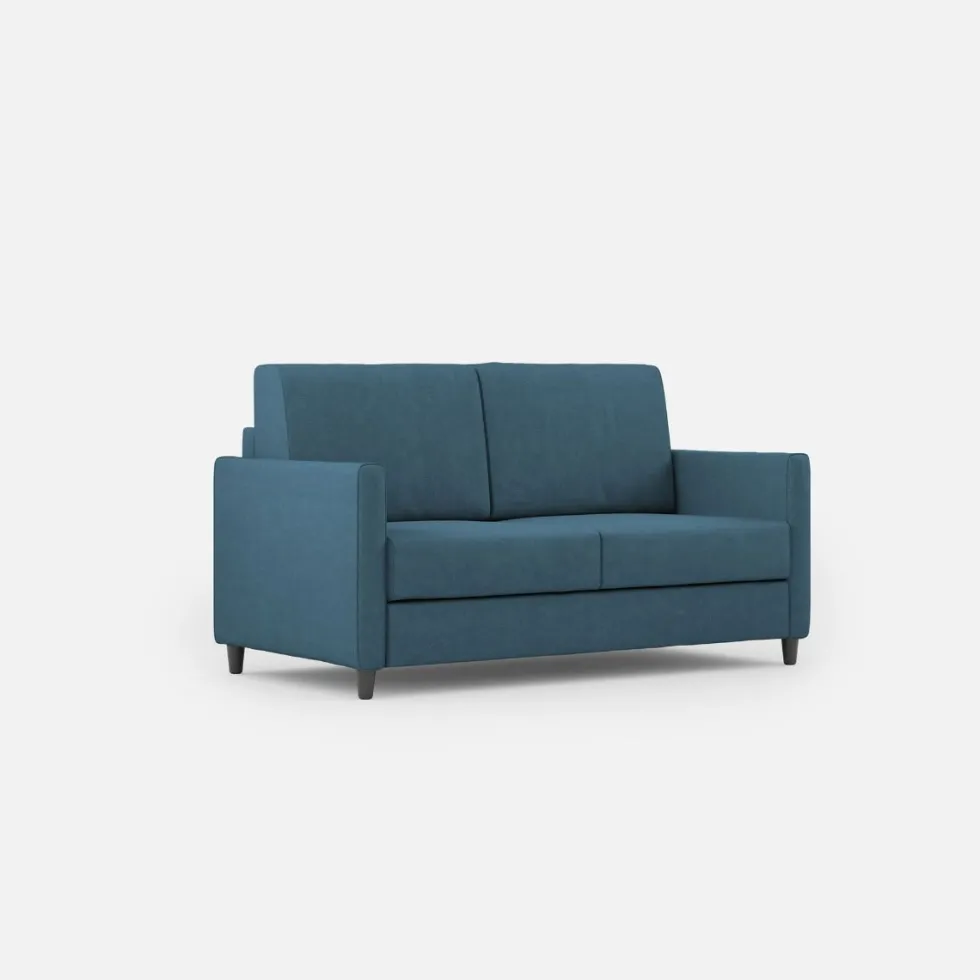 Divano 158x85cm design a due posti con tessuto idrorepellente blu avio DI24