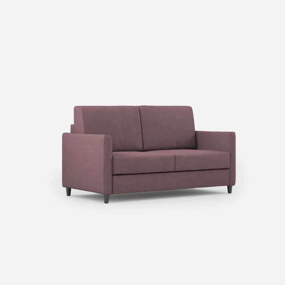 Divano 158x85cm design a due posti con tessuto idrorepellente prugna DI24