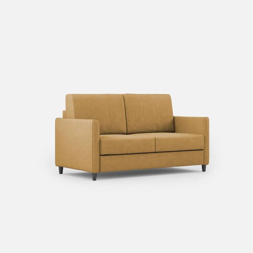 Divano 158x85cm design a due posti con tessuto idrorepellente ocra DI24