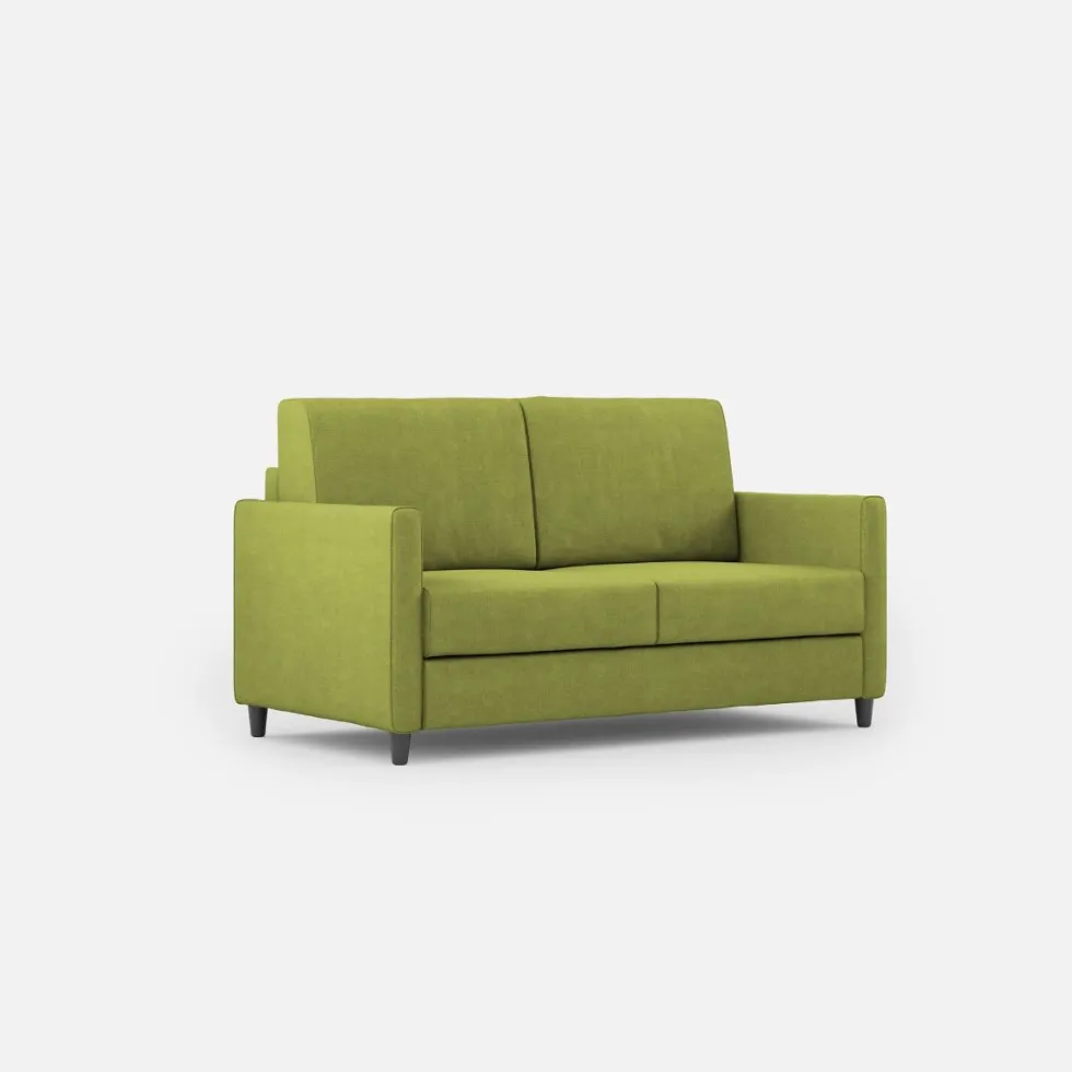 Divano 158x85cm design a due posti con tessuto idrorepellente verde DI24