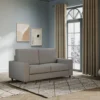 Divano 168x85cm design a due posti con bracciolo geometrico con stoffa idrorepellente grigio DI13