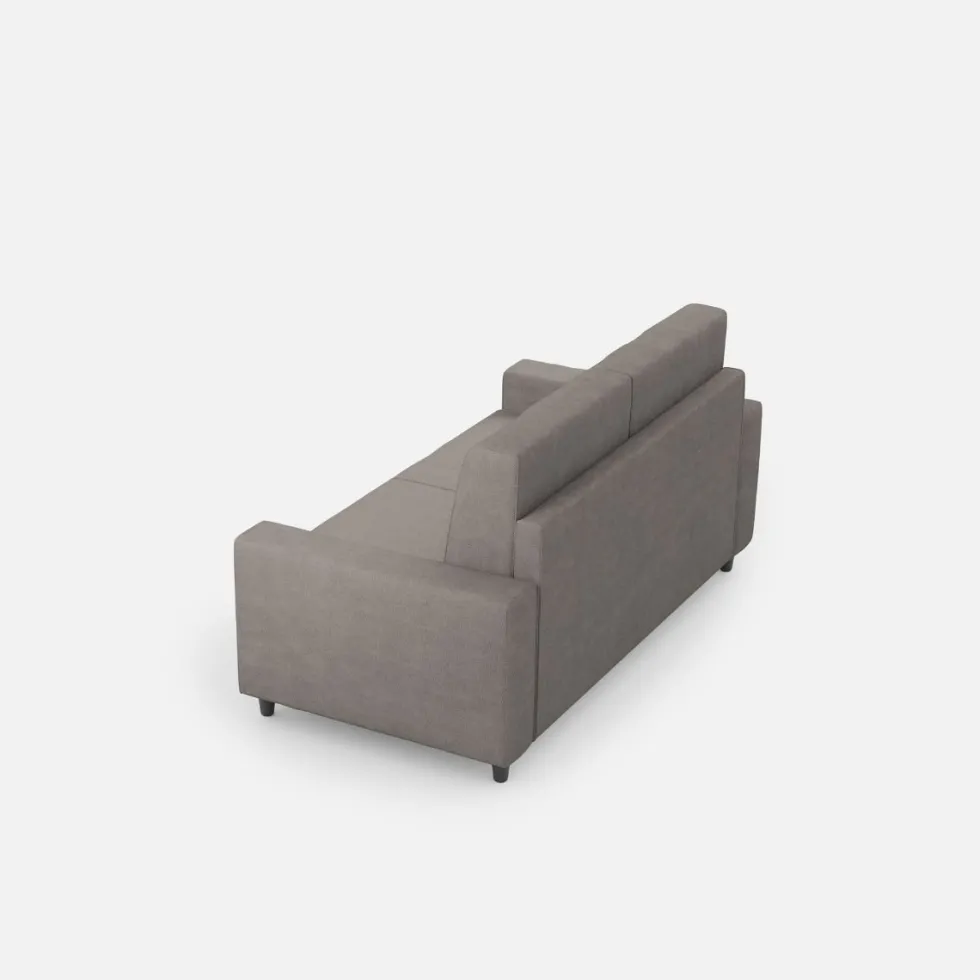 Divano 168x85cm design a due posti con bracciolo geometrico con stoffa idrorepellente grigio DI13