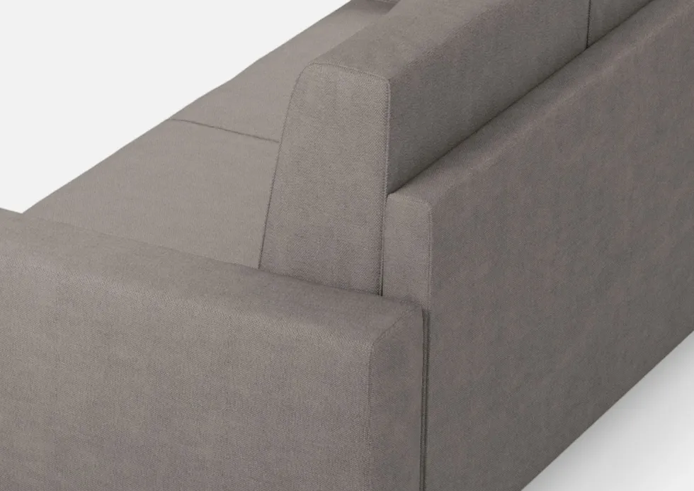 Divano 168x85cm design a due posti con bracciolo geometrico con stoffa idrorepellente grigio DI13