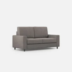 Divano 168x85cm design a due posti con bracciolo geometrico con stoffa idrorepellente grigio DI13