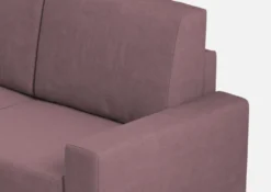 Divano 168x85cm design a due posti con bracciolo geometrico con stoffa idrorepellente prugna DI13