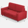 Divano 168x85cm design a due posti con bracciolo geometrico con stoffa idrorepellente rosso DI13