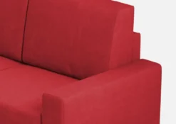 Divano 168x85cm design a due posti con bracciolo geometrico con stoffa idrorepellente rosso DI13