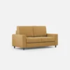 Divano 168x85cm design a due posti con bracciolo geometrico con stoffa idrorepellente ocra DI13