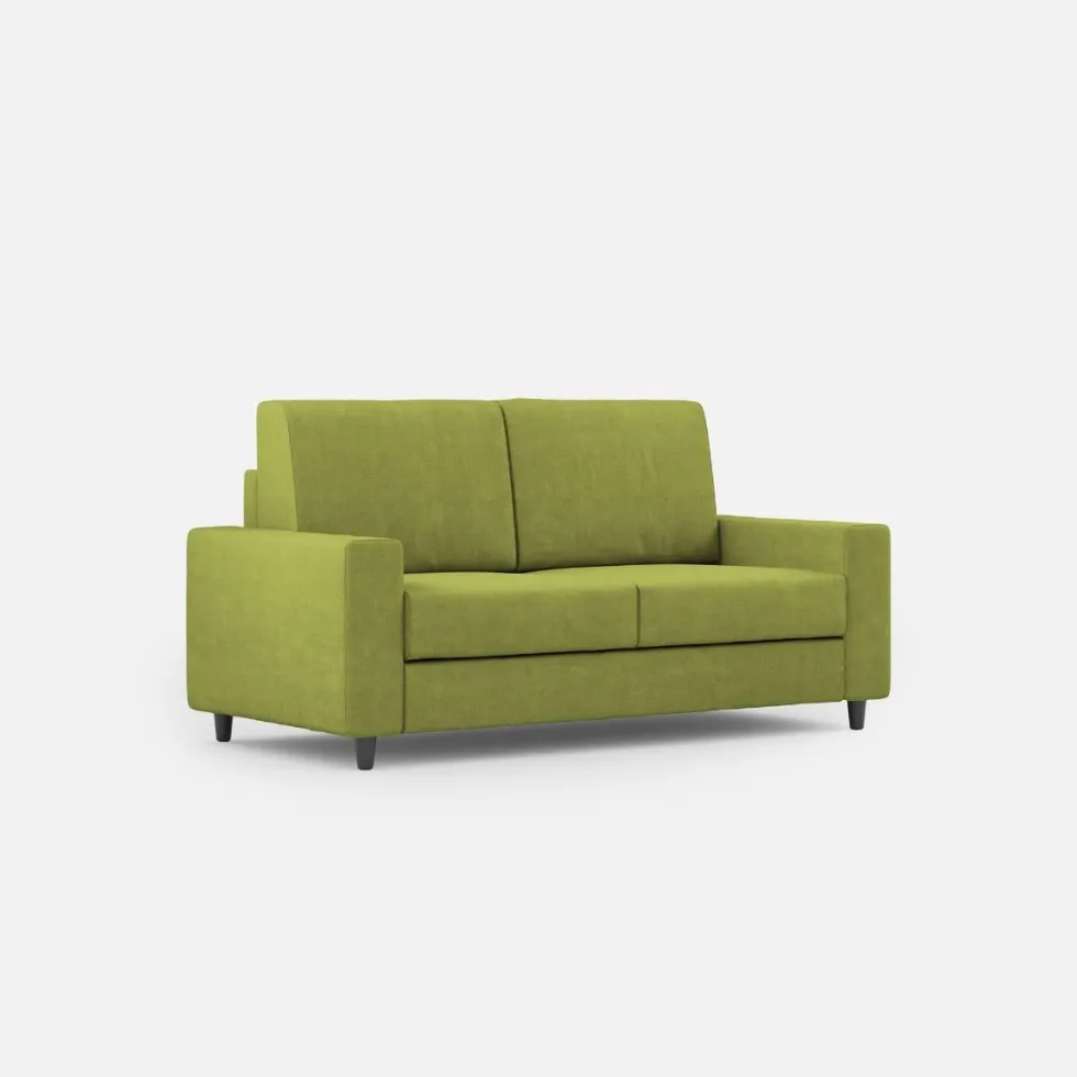 Divano 168x85cm design a due posti con bracciolo geometrico con stoffa idrorepellente verde DI13
