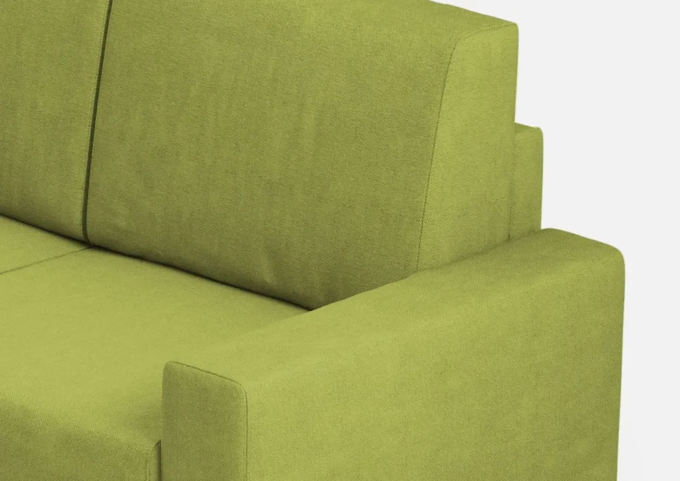 Divano 168x85cm design a due posti con bracciolo geometrico con stoffa idrorepellente verde DI13