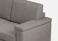 Divano 148x85cm design a due posti con bracciolo squadrato grigio DI1
