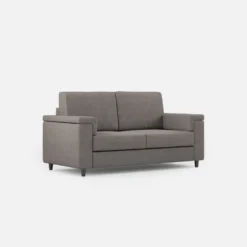 Divano 148x85cm design a due posti con bracciolo squadrato grigio DI1