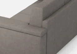 Divano 148x85cm design a due posti con bracciolo squadrato grigio DI1
