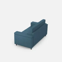 Divano 148x85cm design a due posti con bracciolo squadrato blu avio DI1