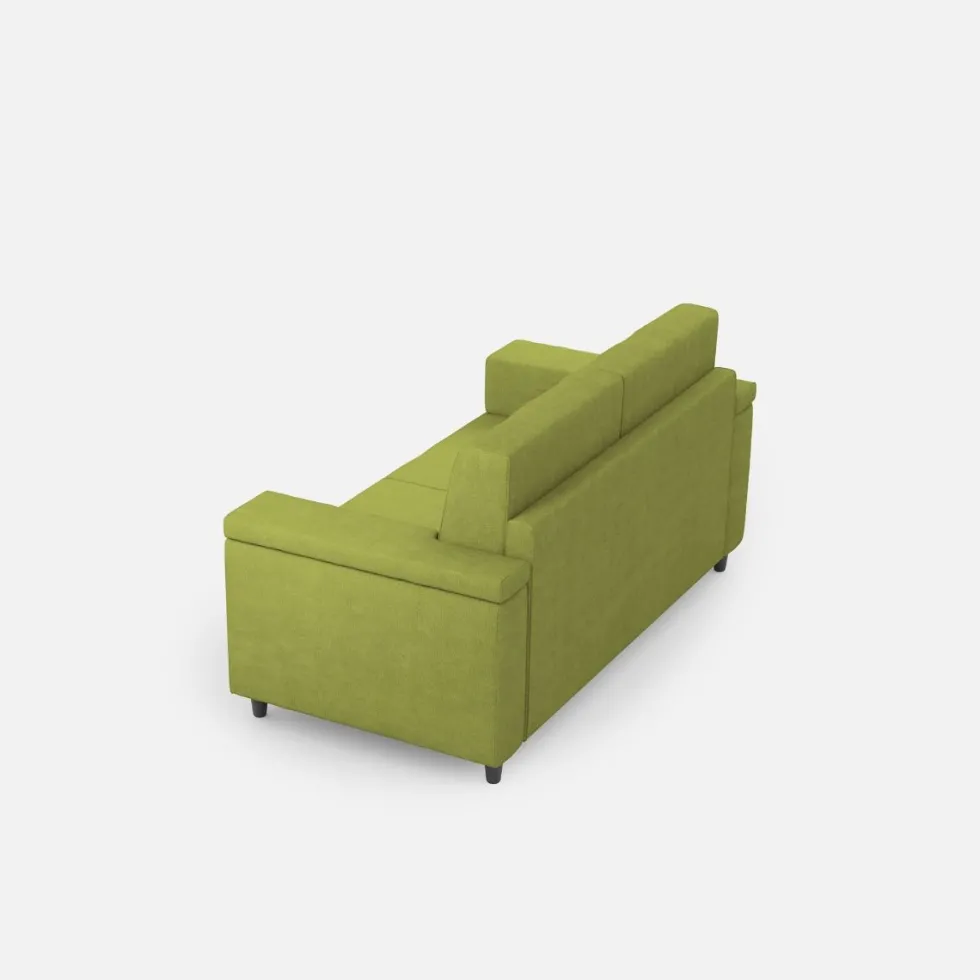 Divano 148x85cm design a due posti con bracciolo squadrato verde DI1
