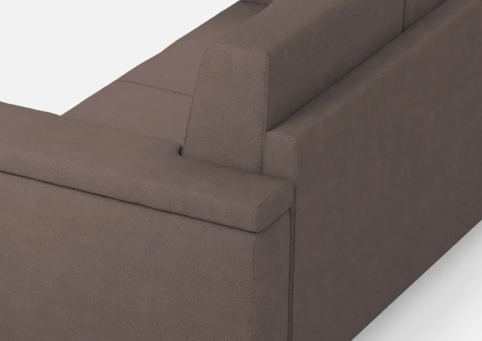 Divano 148x85cm design a due posti con bracciolo squadrato talpa DI1