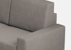 Divano 148x85cm design a due posti con bracciolo squadrato idrorepellente grigio DI12